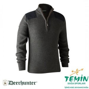 DEERHUNTER Rogaland Yarım Fermuarlı Gri Kazak L