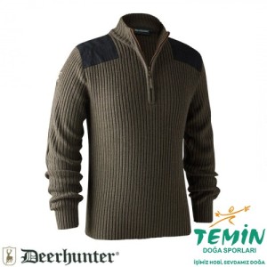 DEERHUNTER Rogaland Yarım Fermuarlı Kahve Kazak L