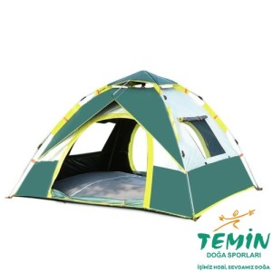 S. DFT 3 Kişilik Oto. Çadır 2x1,85x1,30m - Yeşil-Bej