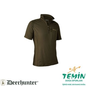 DEERHUNTER Yaka Fermuarlı K.Kollu Yeşil Tişört L