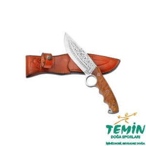 Bora 508 Wild Boar Amboyna Ağacı Sap Gravürlü Bıçak