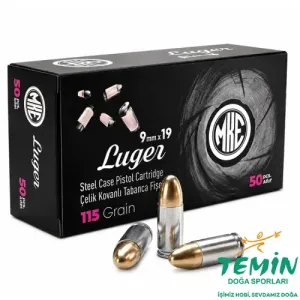 MKE 9x19 mm Luger 115 Grain Çelik Kovanlı Tabanca Fişeği