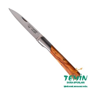 Cudeman 409-LF Vendetta Natural Olive Wood With Bolster Zeytin Saplı Deri Kılıflı Çakı