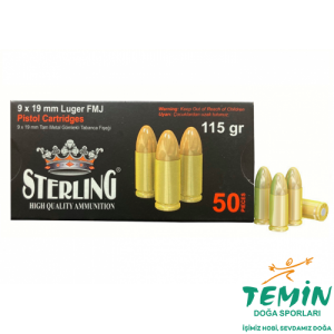 9X19 mm (Luger) Turaç-Sterling Fmj-115 Grn Tabanca Fişeği