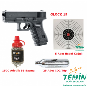 Umarex Glock 19 CO2 4.5mm Havalı Tabanca (Hediyeli)